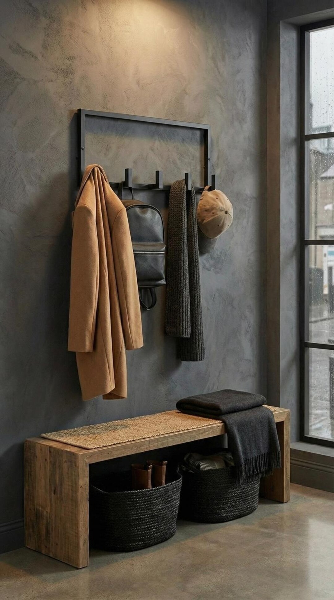 Handmade Steel Wall Coat Rack | Modern Entryway Organizer - Etsy