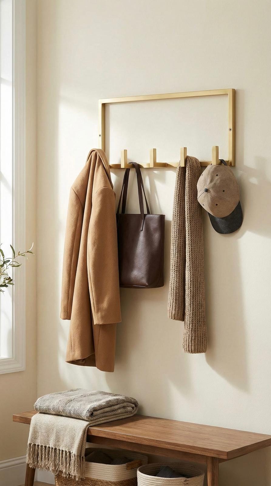 Handmade Steel Wall Coat Rack | Modern Entryway Organizer - Etsy