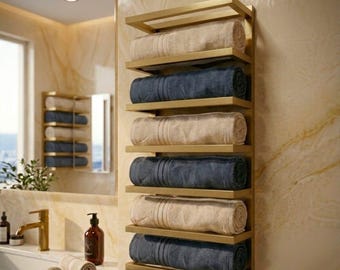 Wall Mounted Metal Towel Rack | Minimalist Bathroom Organizer