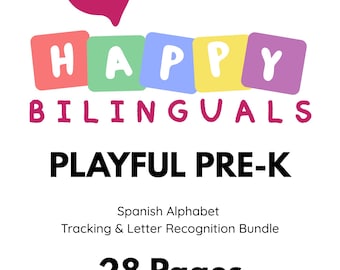 Spanish Alphabet Tracing Worksheets PDF | Pre-K Letter Recognition | Spanish A-Z Printable Learning Bundle