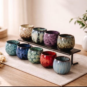 Ceramiczna filiżanka do herbaty w stylu japońskim – ręcznie robiona szkliwiona filiżanka do espresso – minimalistyczna filiżanka do herbaty z kamionki