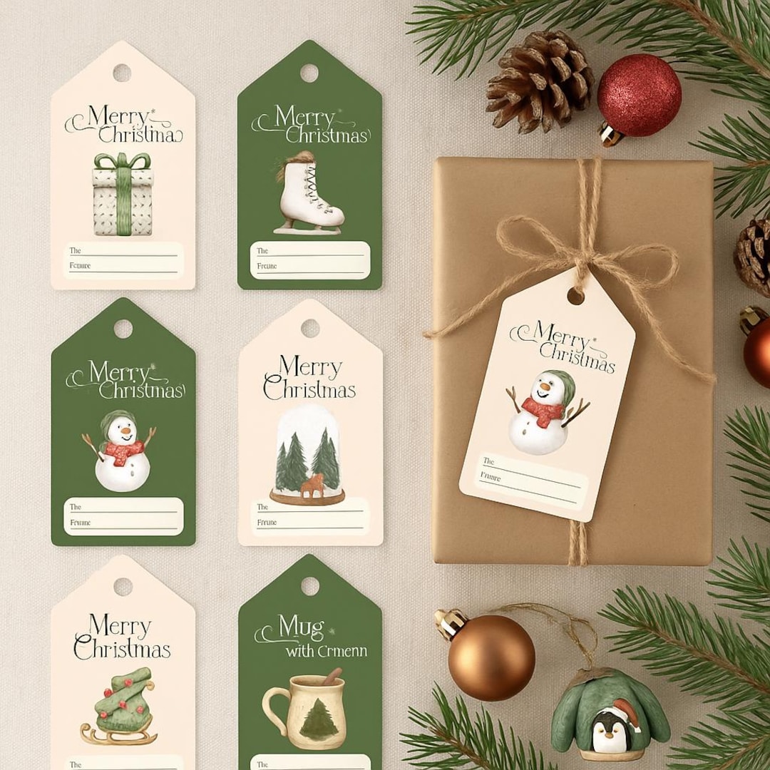 Printable Christmas Gift Tags | Holiday Present Labels | No Edit Needed ...