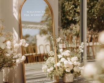 Personalized Wedding Mirror Decal | Customizable vinyl sign for Mirror, Acrylic, Wall - Reception/Ceremony