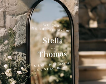 Personalized Wedding Mirror Decal | Customizable vinyl sign for Mirror, Acrylic, Wall - Reception/Ceremony