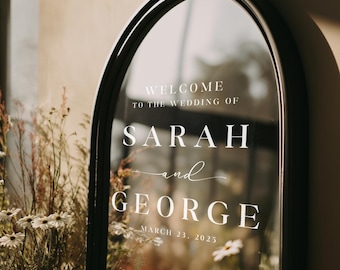 Personalized Wedding Mirror Decal | Customizable vinyl sign for Mirror, Acrylic, Wall - Reception/Ceremony