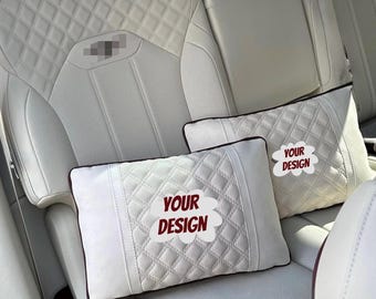 Car Pillow Eco Leather | Neck or Back Support | Custom