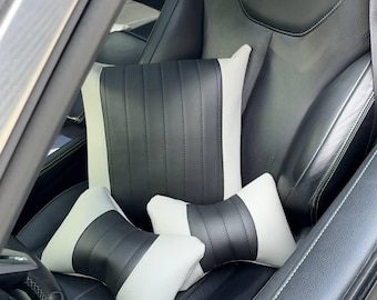 Car Pillow Eco Leather | Neck or Back Support | Custom