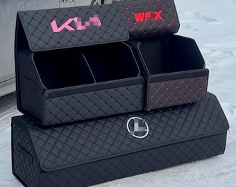 Custom Car Trunk Organizer | Eco Leather Storage Box | Luxury Car Gift