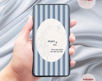 Modern Wedding Invitation Suite | Editable Canva Template, Smartphone Design