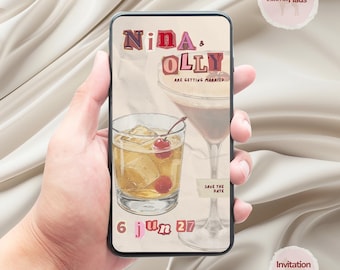 Vintage Wedding Invitation Suite | Editable Canva Template, Digital Phone Invite