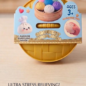 Mystery Dumpling Squishy Toy, Random Kawaii Bun Squeeze Toy, Cute Food Fidget Toy, Stress Relief Desk Toy, Gift for Kids Ages 3+
