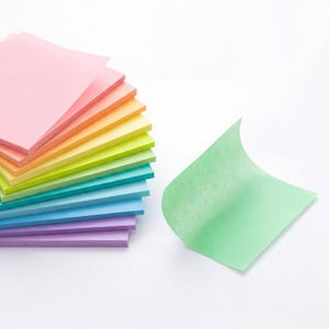 Translucent Sticky Notes 3x3 Inch - Waterproof PET Transparent Memo Pads, Aesthetic Pastel Color Office School Supplies, 250 Sheets Total