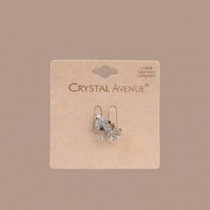 Crystal Avenue Silver Octopus Brooch with Crown, Rhinestone Sea Creature Pin, Nautical Statement Jewelry, Ocean Lover Gift, Small Octopus Pi