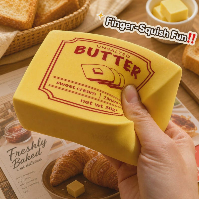 Butter Squishy – Jouet Anti-stress Mou Et Odorant, Bâton De Beurre Réaliste, Lent à Gonfler, Pour Enfants Et Adultes