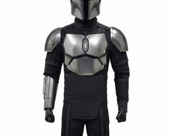 Din Djarin Mandalorian Beskar Rustning Cosplay Kostym | Helhjälm & Flygdräkt | Prisjägarekostym