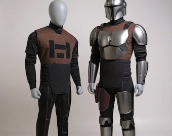 Mandalorian Star Wars-kostym komplett set | Beskar Armor Cosplay-dräkt med flygdräkt och väst | Galactic Bounty Hunter Halloween-kostym