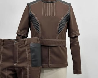 Traje de cosplay inspirado en Bo-Katan / Disfraz estilo mandaloriano / Traje de guerrero de ciencia ficción / Uniforme de armadura marrón para Comic Con y Halloween
