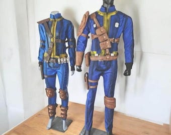 Conjunto de traje de refugio de Fallout / Disfraces de cosplay de refugios 33 y 101 con cinturón de cuero, atuendo de dúo gamer