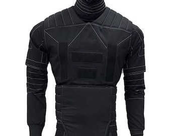 Mandalorian Star Wars Cosplay Costume – Black Bounty Hunter Flight Suit & Vest 3-Piece Set