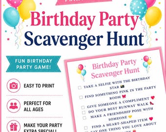 Birthday Party Scavenger Hunt Printable