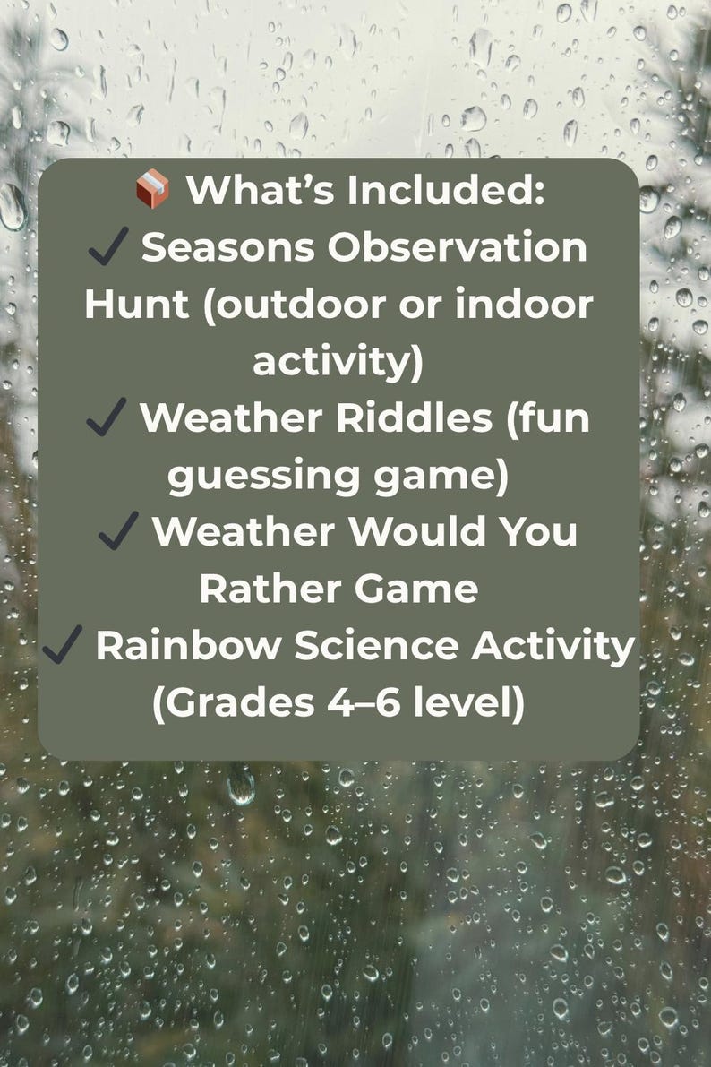 Embry Riddle Weather Report Weather Activity Bundle Printable | Seasons Scavenger Hunt, Riddles ...