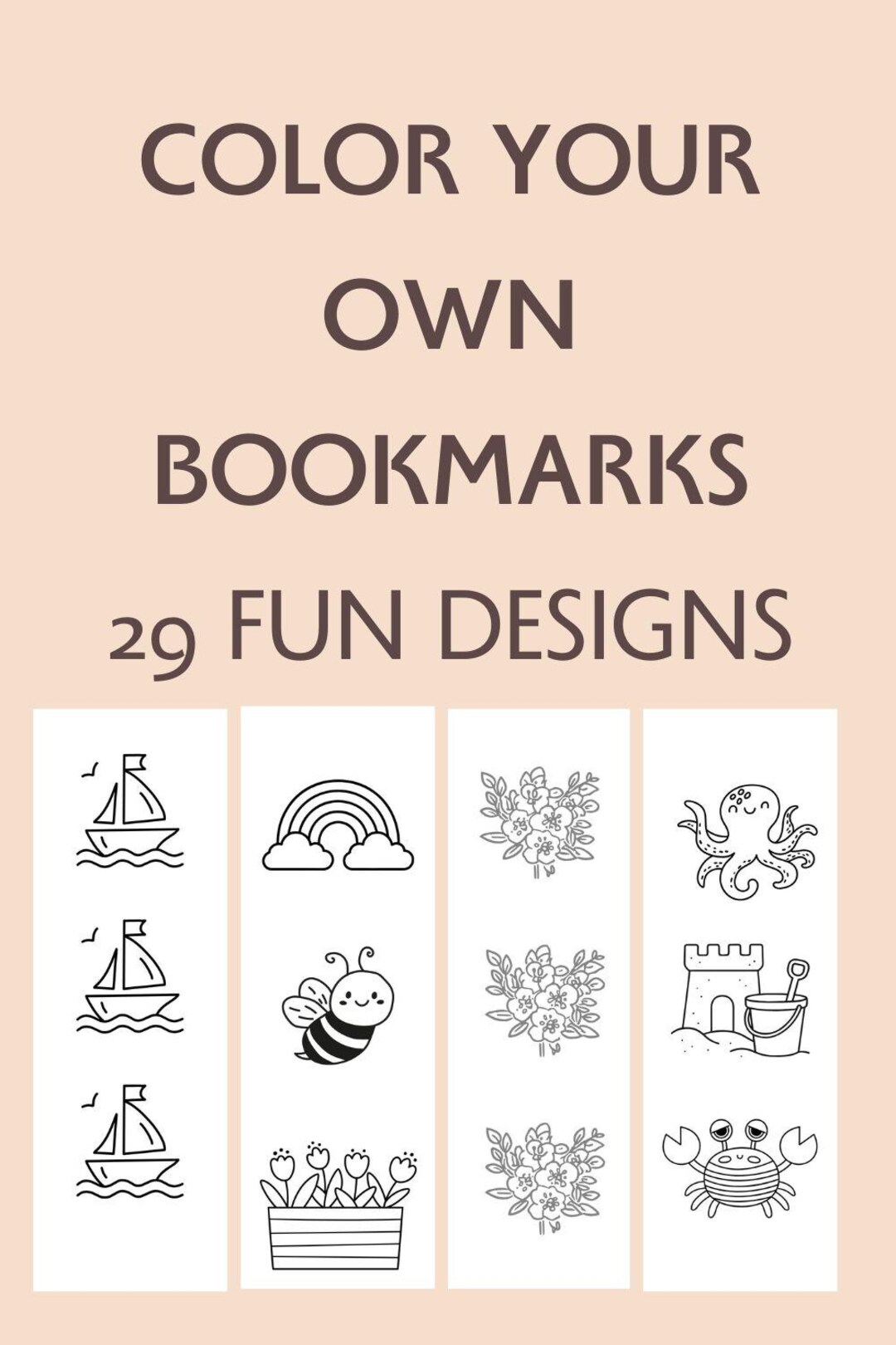Printable Bookmarks to Color for Kids | 29 Cut and Color Bookmarks, DIY ...