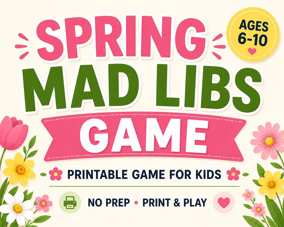 Spring Mad Libs Style Silly Stories Printable Fill in the Blank Writing ...