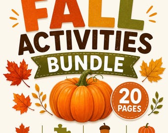 Paquete de actividades de otoño para niños / Juegos y materiales imprimibles de otoño / Búsqueda del tesoro con bingo y preguntas / Actividades de Acción de Gracias / PDF para educación en casa