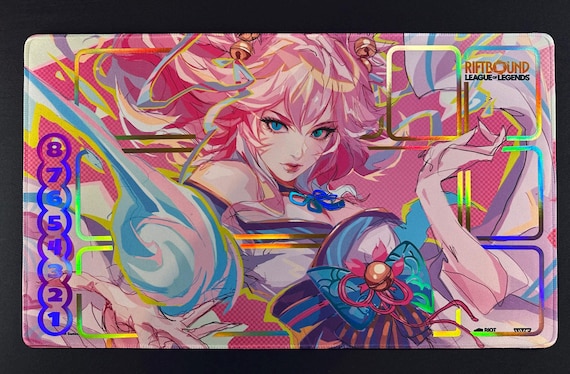 Holographic Foil Ahri Inquisitive Playmat – Spiritforged Riftbound