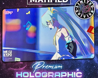 Holographic Foil Hatsune Miku Patience 10th Anniversary  Playmat – Magic The Gathering TCG Customized Matified