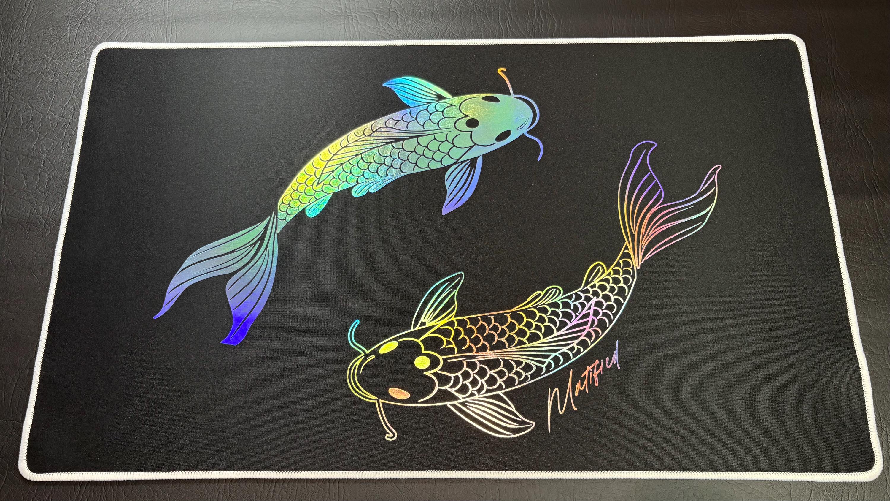 Holographic Foil Japanese Koi Fish Playmat Customized Matified ...
