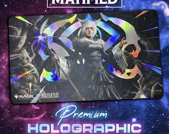 Holographic Foil Y'shtola, Night's Blessed Playmat – Magic the Gathering Final Fantasy TCG Customized Matified