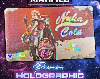 Holographic Foil Nuka Cola Pinup Playmat – Magic the Gathering Fallout TCG Customized Matified
