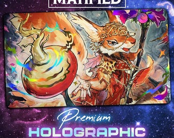 Holographic Foil Bloomburrow - Hazel of the Rootbloom Playmat – Magic the Gathering TCG Customized Matified