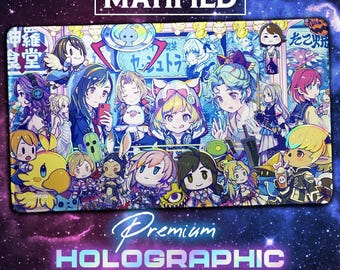 Holographic Foil Final Fantasy Arcade #SQkawaii Sounds Playmat – Fantasy TCG Customized Matified Magic the Gathering