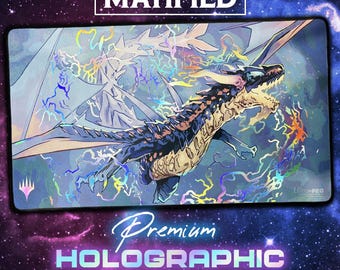 Holographic Foil Tarkir Dragonstorm Neriv Heart of the Storm Playmat – Magic the Gathering TCG Customized Matified
