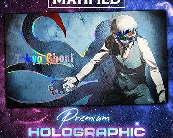 Holographic Foil Tokyo Ghoul Blue Kaneki Playmat - Customized Matified
