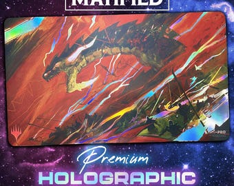 Holographic Foil Tarkir Dragonstorm Mardu Special Guest Playmat – Magic the Gathering TCG Customized Matified