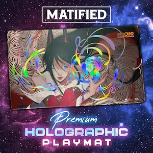 Holographic Foil Ahri Nine-Tailed Fox Playmat – Riftbound League of Legends TCG Customized Matified