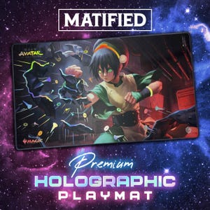 Holographic Foil Toph The First Metalbender Playmat– Magic the Gathering Avatar The Last Airbender  TCG Customized Matified