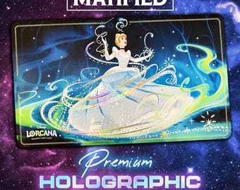 Holographic Foil Cinderella Bibbidi Bobbidi Boo  Playmat – Disney Lorcana TCG Customized Matified