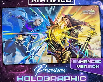 Holographic Foil Diana vs Leona Playmat – Vendetta Riftbound League of Legends TCG Customized Matified