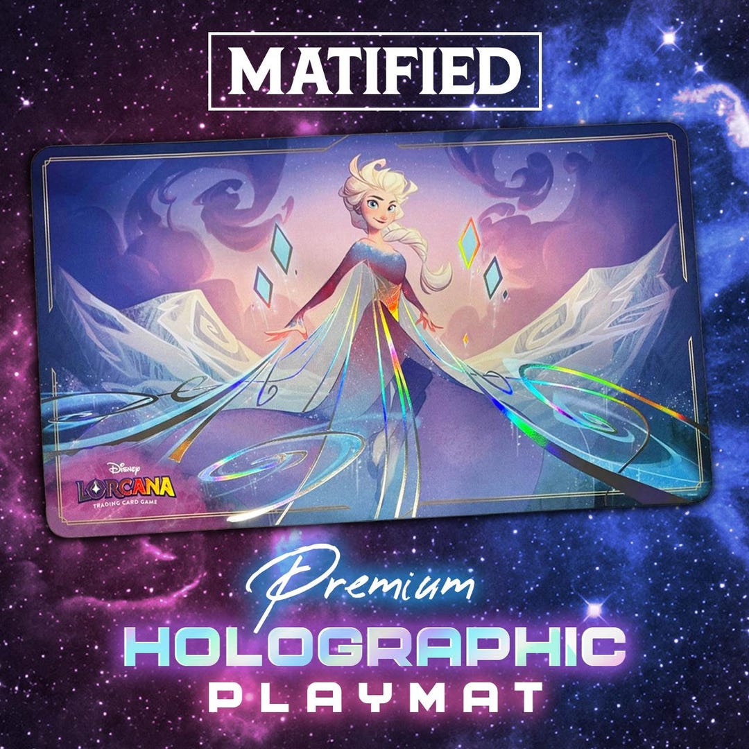 Custom Lorcana Holographic Foil Playmat – Elsa the Fifth Spirit – TCG ...