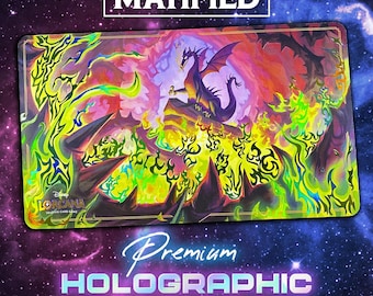 Holographic Foil Dragon Fire Playmat – Disney Lorcana TCG Customized Matified