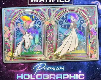 Holographic Foil Gardevoir & Gallade Majesty Playmat – Pokemon TCG Customized Matified