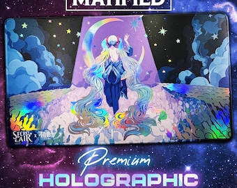 Holographic Foil Hatsune Miku Spring Inspiring Vantage Secret Lair Playmat – Magic the Gathering TCG Customized Matified