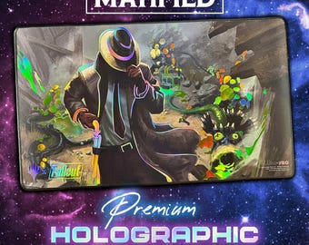 Holographic Foil Mysterious Stranger Playmat – Magic the Gathering Fallout TCG Customized Matified