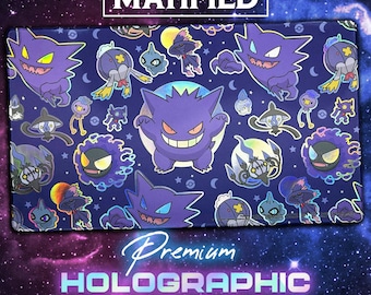 Holographic Foil Gengar Ghostly Gathering Playmat – Pokemon TCG Customized Matified