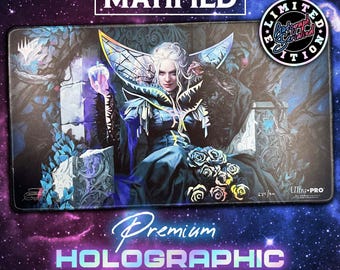 Holographic Foil Eriette of the charmed apple Playmat – Signed by the artist Magali Villeneuve and serialized Magic the Gathering TCG