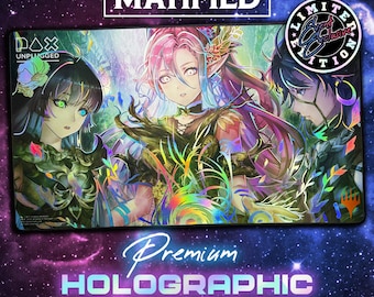 Holographic Foil Llanowar Elves Showcase Foundations PAX Event Exclusive Playmat – Magic the Gathering TCG Matified Custom.
